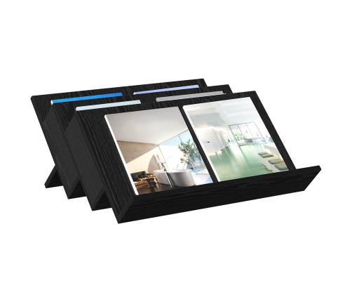 Žurnālu Statīvs Ar Plauktu Melns Ozolkoks 65 X 53 X 28,5 Cm Vidaxl