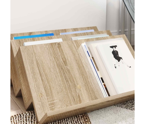 Žurnālu Statīvs Ar Plauktu Sonoma Ozols 65 X 53 X 28,5 Cm Vidaxl