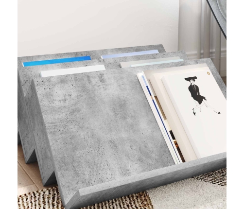 Žurnālu Statīvs Ar Plauktu Betona Pelēks 65 X 53 X 28,5 Cm Vidaxl