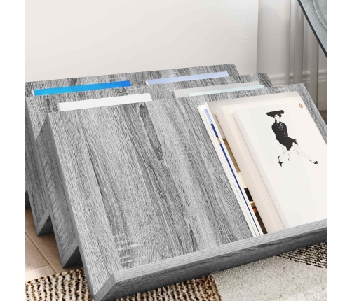 Žurnālu Statīvs Ar Plauktu Pelēks Sonoma 65 X 53 X 28,5 Cm Vidaxl