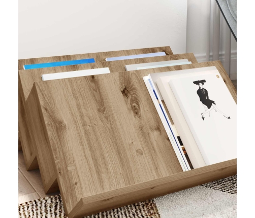 Žurnālu Statīvs Ar Plauktu Artisānā Ozols 65 X 53 X 28,5 Cm Vidaxl