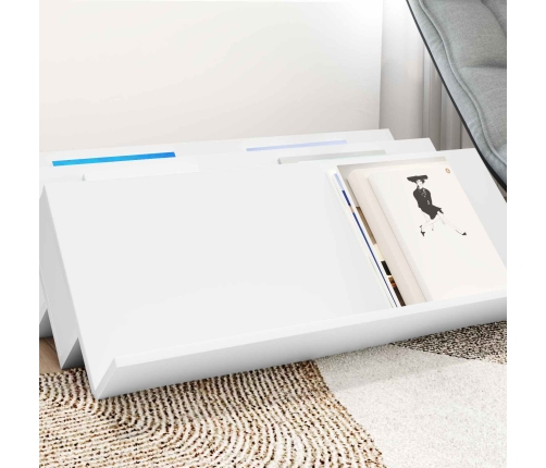 Žurnālu Statīvs Balts 90 X 53 X 28,5 Cm Inženierijas Koks Vidaxl