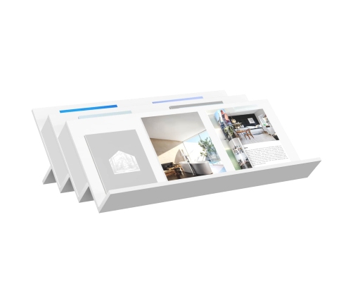 Žurnālu Statīvs Balts 90 X 53 X 28,5 Cm Inženierijas Koks Vidaxl