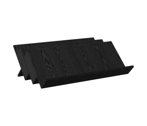Žurnālu Statīvs Ar Plauktu Melns Ozolkoks 90 X 53 X 28,5 Cm Vidaxl