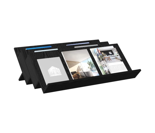 Žurnālu Statīvs Ar Plauktu Melns Ozolkoks 90 X 53 X 28,5 Cm Vidaxl