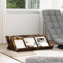 Žurnālu Statīvs Ar Plauktu Dūmaka Ozols 90 X 53 X 28,5 Cm Vidaxl Žurnālu Statīvs Ar Plauktu Dūmaka Ozols 90 X 53 X 28,5 Cm Vidaxl