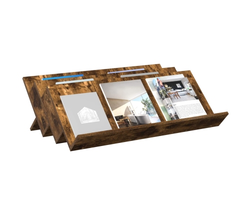 Žurnālu Statīvs Ar Plauktu Dūmaka Ozols 90 X 53 X 28,5 Cm Vidaxl