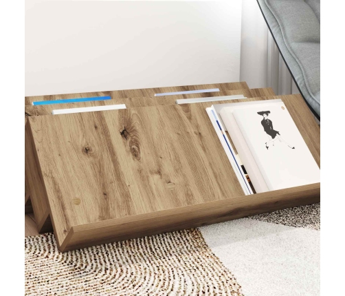 Žurnālu Statīvs Ar Plauktu Artisānā Ozols 90 X 53 X 28,5 Cm Vidaxl
