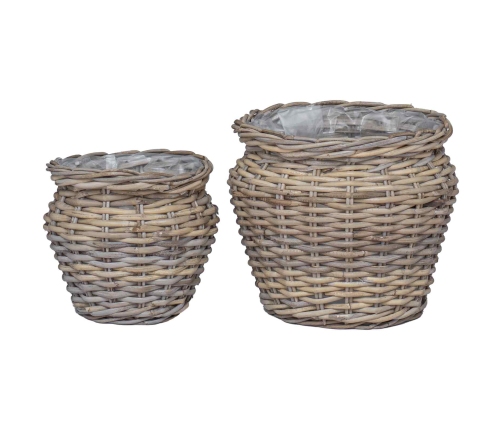 Ziedu Grozs Ar Uzglabāšanu 2 Pcs Pelēka Lacak Krūmos Vidaxl