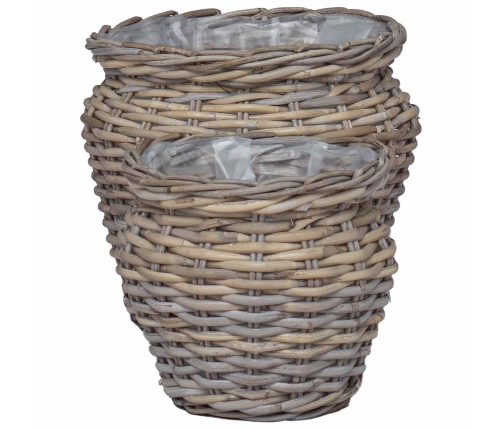 Ziedu Grozs Ar Uzglabāšanu 2 Pcs Pelēka Lacak Krūmos Vidaxl