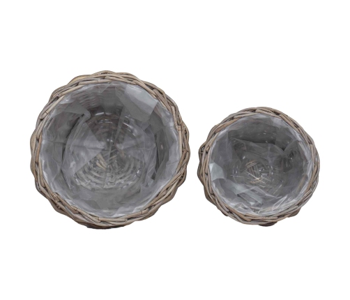 Ziedu Grozs Ar Uzglabāšanu 2 Pcs Pelēka Lacak Krūmos Vidaxl