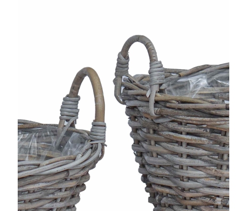 Ziedu Grozs Ar Uzglabāšanu 2 Pcs Pelēka Lacak Krūmos Vidaxl