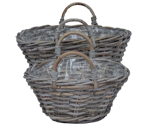 Ziedu Grozs Ar Uzglabāšanu 2 Pcs Pelēka Lacak Krūmos Vidaxl