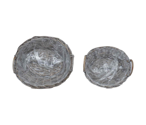 Ziedu Grozs Ar Uzglabāšanu 2 Pcs Pelēka Lacak Krūmos Vidaxl