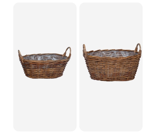 Ziedu Grozs Ar Uzglabāšanu 2 Pcs Brūna Lacak Krūmos Vidaxl