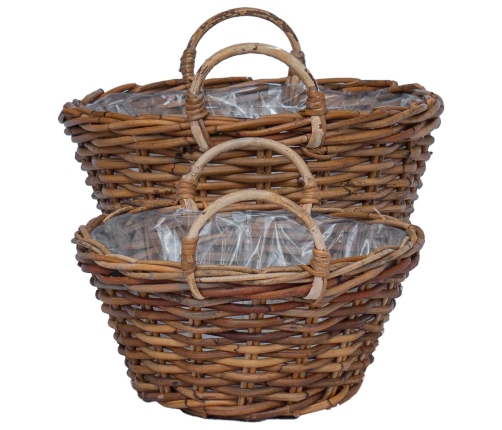 Ziedu Grozs Ar Uzglabāšanu 2 Pcs Brūna Lacak Krūmos Vidaxl