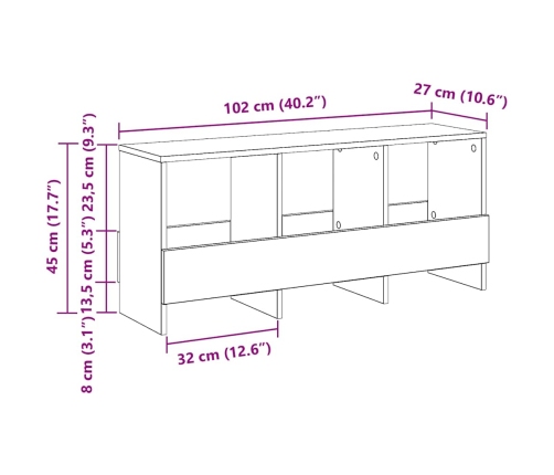 Žurnālu Statīvs Melns Ozolkoks 102 X 30 X 45 Cm Vidaxl