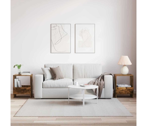 Žurnālu Statīvs 2 Pcs Dūmaka Ozols 35 X 30 X 45 Cm Vidaxl