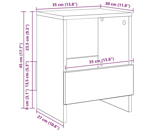 Žurnālu Statīvs Pelēks Sonoma 35 X 30 X 45 Cm Vidaxl