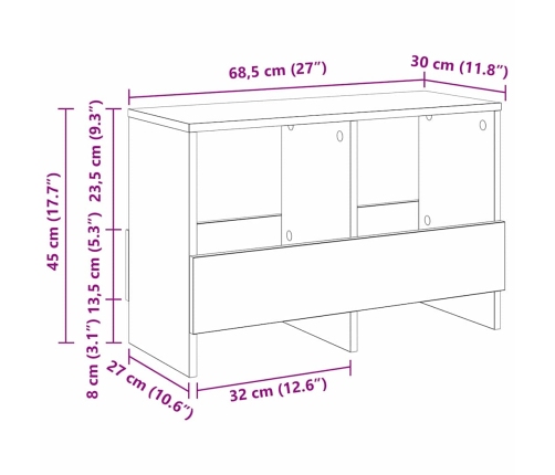 Žurnālu Statīvs Vecs Koks 68,5 X 30 X 45 Cm Vidaxl