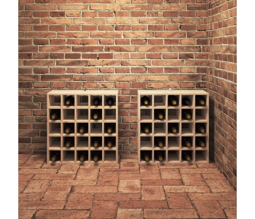 Vīna Plaukts 2 Pcs Dabiska 56 X 25 X 56 Cm Ciets Priedes Koks Vidaxl