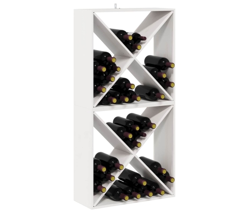 Vīna Plaukts 2 Pcs Balts 62 X 25 X 62 Cm Ciets Priedes Koks Vidaxl