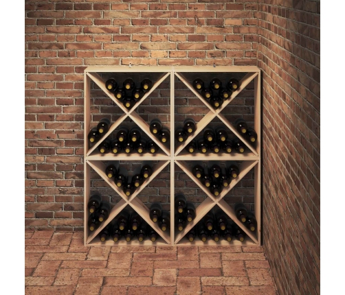 Vīna Plaukts 4 Pcs Dabiska 62 X 25 X 62 Cm Ciets Priedes Koks Vidaxl