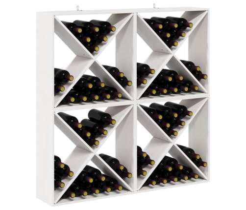 Vīna Plaukts 4 Pcs Balts 62 X 25 X 62 Cm Ciets Priedes Koks Vidaxl