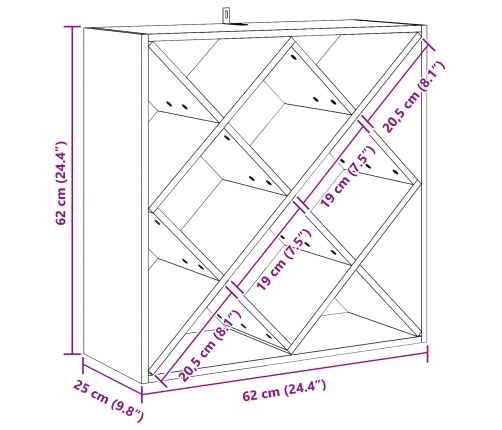 Vīna Plaukts 2 Pcs Balts 62 X 25 X 62 Cm Ciets Priedes Koks Vidaxl
