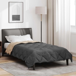 Vasaras Segas Antracīts Un Taupe 220 X 135 Cm Mikrošķiedra Vidaxl