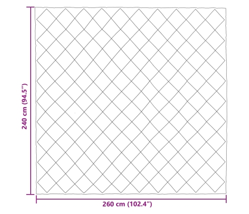 Vasaras Segas Pelēkbrūna 240 X 260 Cm Mikrošķiedra Vidaxl