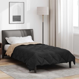 Vasaras Segas Melns Un Taupe 220 X 155 Cm Mikrošķiedra Vidaxl