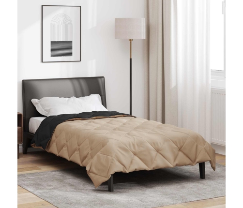 Vasaras Segas Melns Un Taupe 220 X 155 Cm Mikrošķiedra Vidaxl