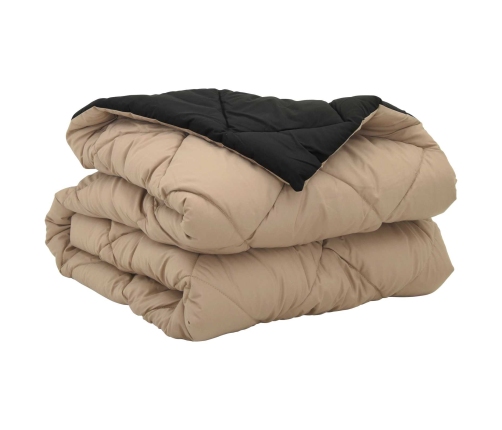 Vasaras Segas Melns Un Taupe 220 X 155 Cm Mikrošķiedra Vidaxl