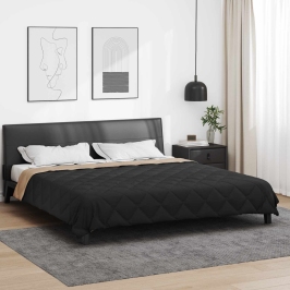 Vasaras Segas Melns Un Taupe 220 X 260 Cm Mikrošķiedra Vidaxl