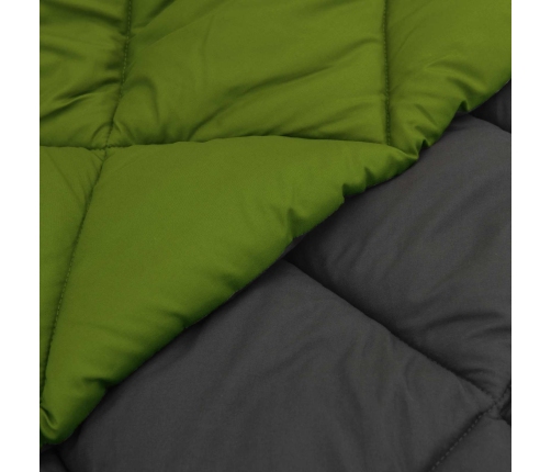 Ziemas Gultas Sega Zaļš Un Antracīts 200 X 155 Cm Mikrošķiedra Vidaxl