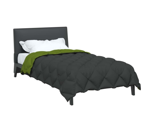 Ziemas Gultas Sega Zaļš Un Antracīts 200 X 155 Cm Mikrošķiedra Vidaxl