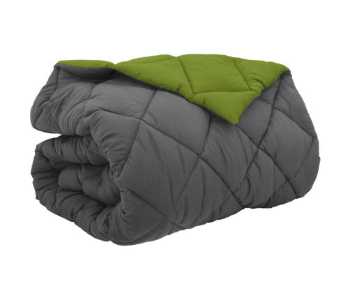 Ziemas Gultas Sega Zaļš Un Antracīts 200 X 200 Cm Mikrošķiedra Vidaxl