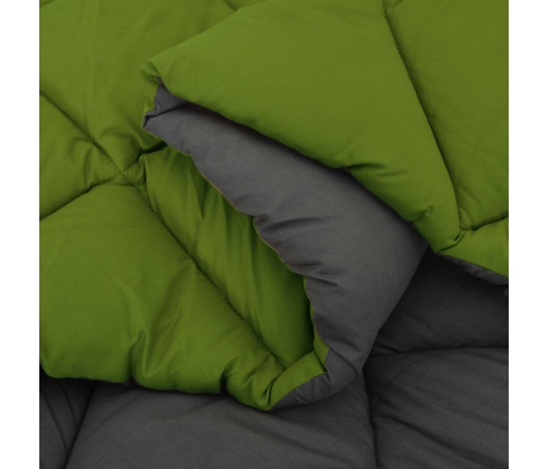 Ziemas Gultas Sega Zaļš Un Antracīts 220 X 135 Cm Mikrošķiedra Vidaxl