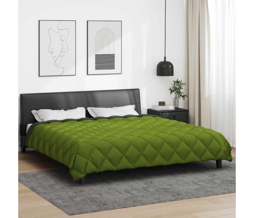 Ziemas Gultas Sega Zaļš Un Antracīts 220 X 200 Cm Mikrošķiedra Vidaxl