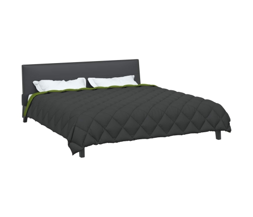 Ziemas Gultas Sega Zaļš Un Antracīts 220 X 200 Cm Mikrošķiedra Vidaxl