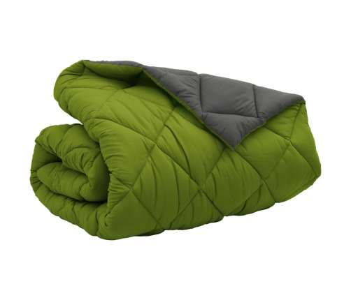 Ziemas Gultas Sega Zaļš Un Antracīts 220 X 240 Cm Mikrošķiedra Vidaxl