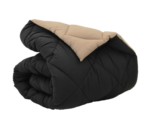 Ziemas Gultas Sega Melns Un Taupe 200 X 135 Cm Mikrošķiedra Vidaxl