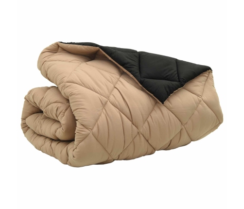 Ziemas Gultas Sega Melns Un Taupe 240 X 200 Cm Mikrošķiedra Vidaxl