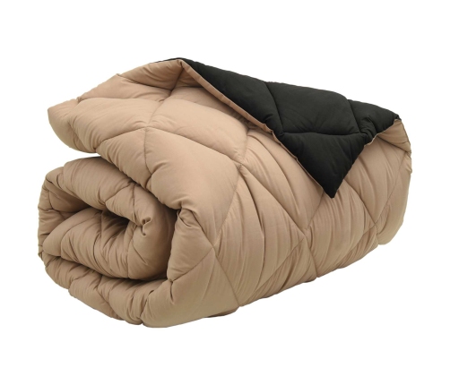 Ziemas Gultas Sega Melns Un Taupe 220 X 155 Cm Mikrošķiedra Vidaxl