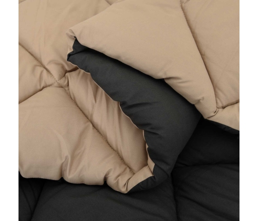 Ziemas Gultas Sega Melns Un Taupe 240 X 260 Cm Mikrošķiedra Vidaxl