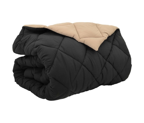 Ziemas Gultas Sega Melns Un Taupe 240 X 260 Cm Mikrošķiedra Vidaxl