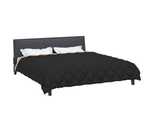 Ziemas Gultas Sega Melns Un Taupe 240 X 260 Cm Mikrošķiedra Vidaxl