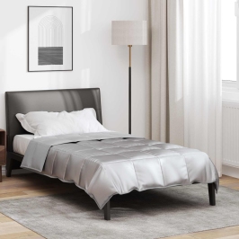 Vasaras Segas Sudraba 220 X 155 Cm Satīns Un Mikrošķiedra Vidaxl