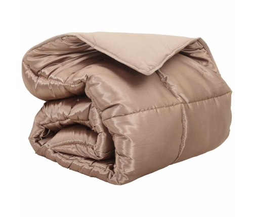 Ziemas Gultas Sega Zelts 240 X 200 Cm Satīns Un Mikrošķiedra Vidaxl